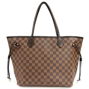Louis Vuitton Neverfull Damier Ebene Brown Tote Bag Gold Handbag